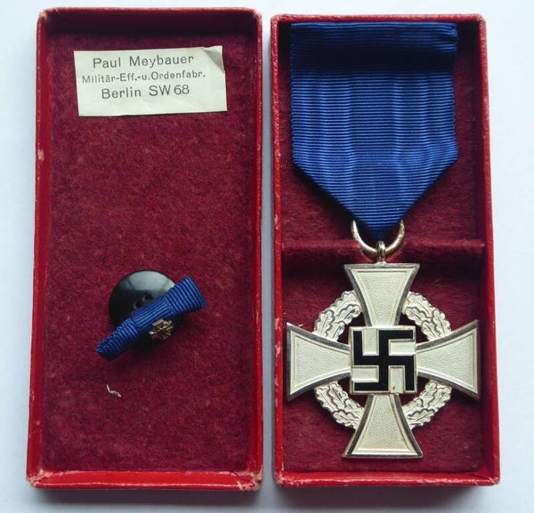 Cased 25 Years Faithful Service Medal by Paul Meybauer