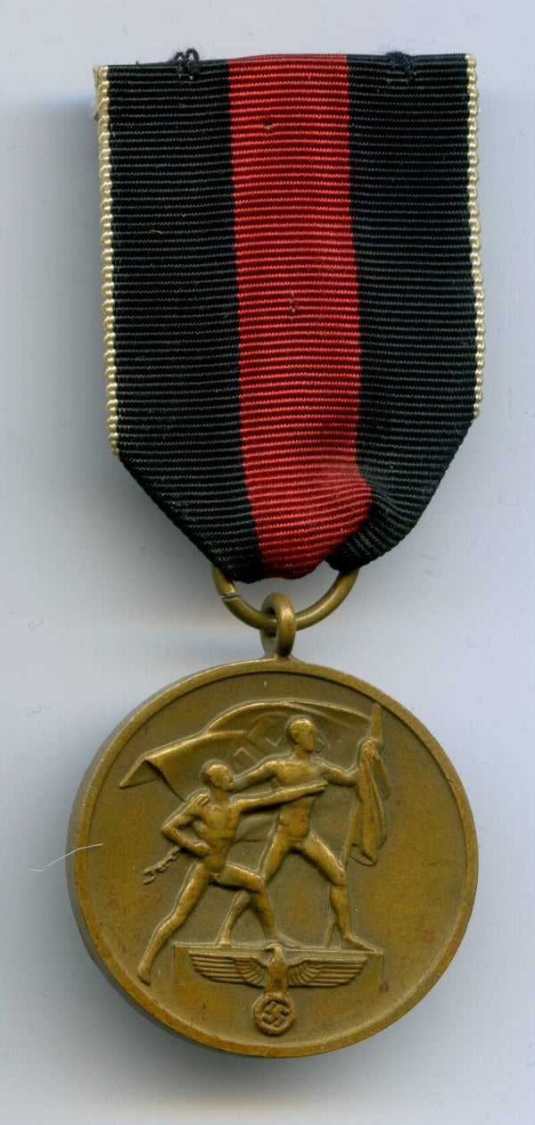 1 October 1938 Czech Annexation medal