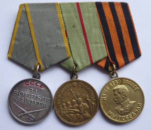 Medal bar Combat Merit / Defense of Stalingrad / Victory over Germany