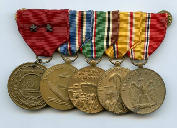 WW2 US Navy Medal Bar (GC, NC, EAME, AP, ND)