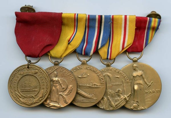 WW2 US Navy Medal Bar (GC, AD, NC, AP, VM)