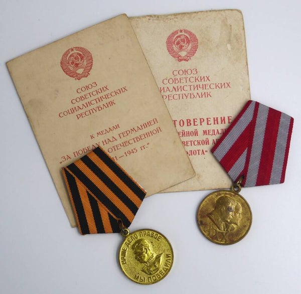 Medal Group Victory over Germany & 30 Years Jubilee of the Soviet Army and Navy + Docs 1945/1948