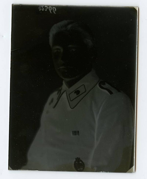 Named Panzer Portrait Glass Negative + Photo