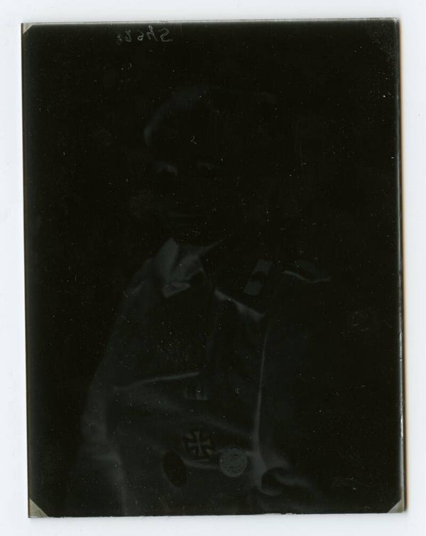 Named Panzer Portrait Glass Negative + Photo