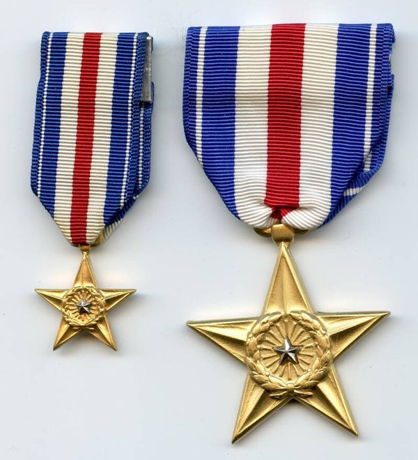 Post WW2 Silver Star Medal + Miniature