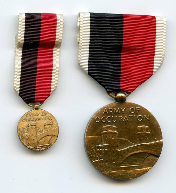 Post WW2 Occupation Medal + Miniature
