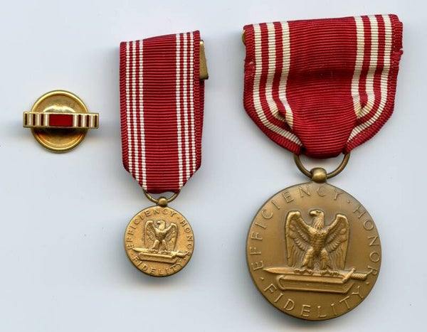 WW2 Good Conduct Medal + Miniature & Lapel Pin