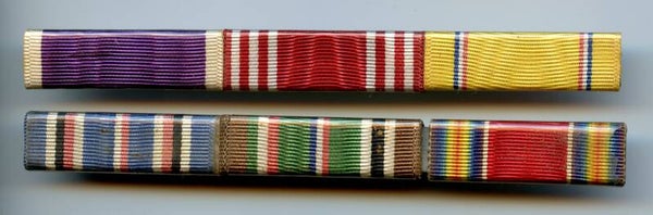 WW2 US 6 Piece Ribbon Bar Set