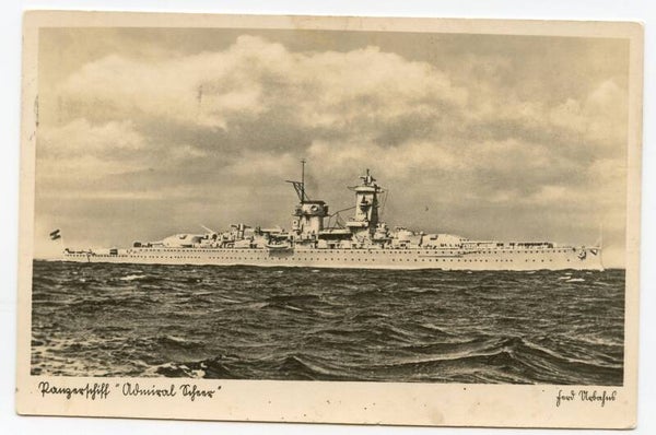 Postcard Panzerschiff "Admiral Scheer"