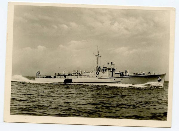 Postcard "Räumboot"