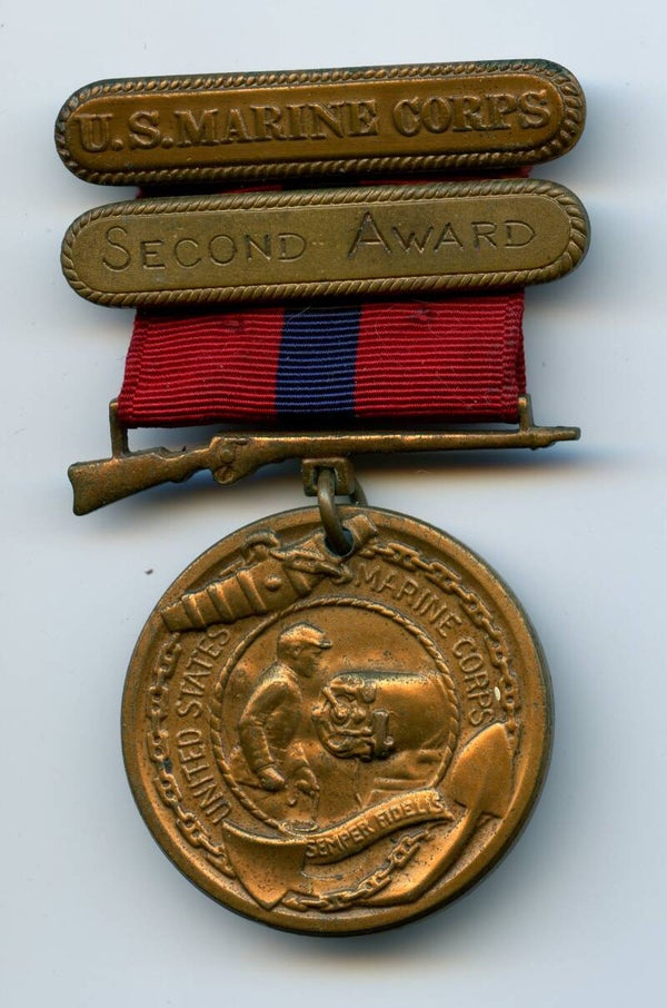 WW2 Named USMC Good Conduct Medal with Second Award Bar (1945)