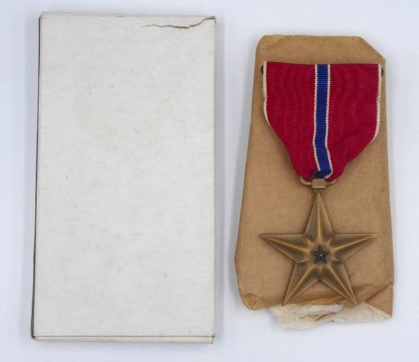 WW2 Boxed & Named Bronze Star Medal