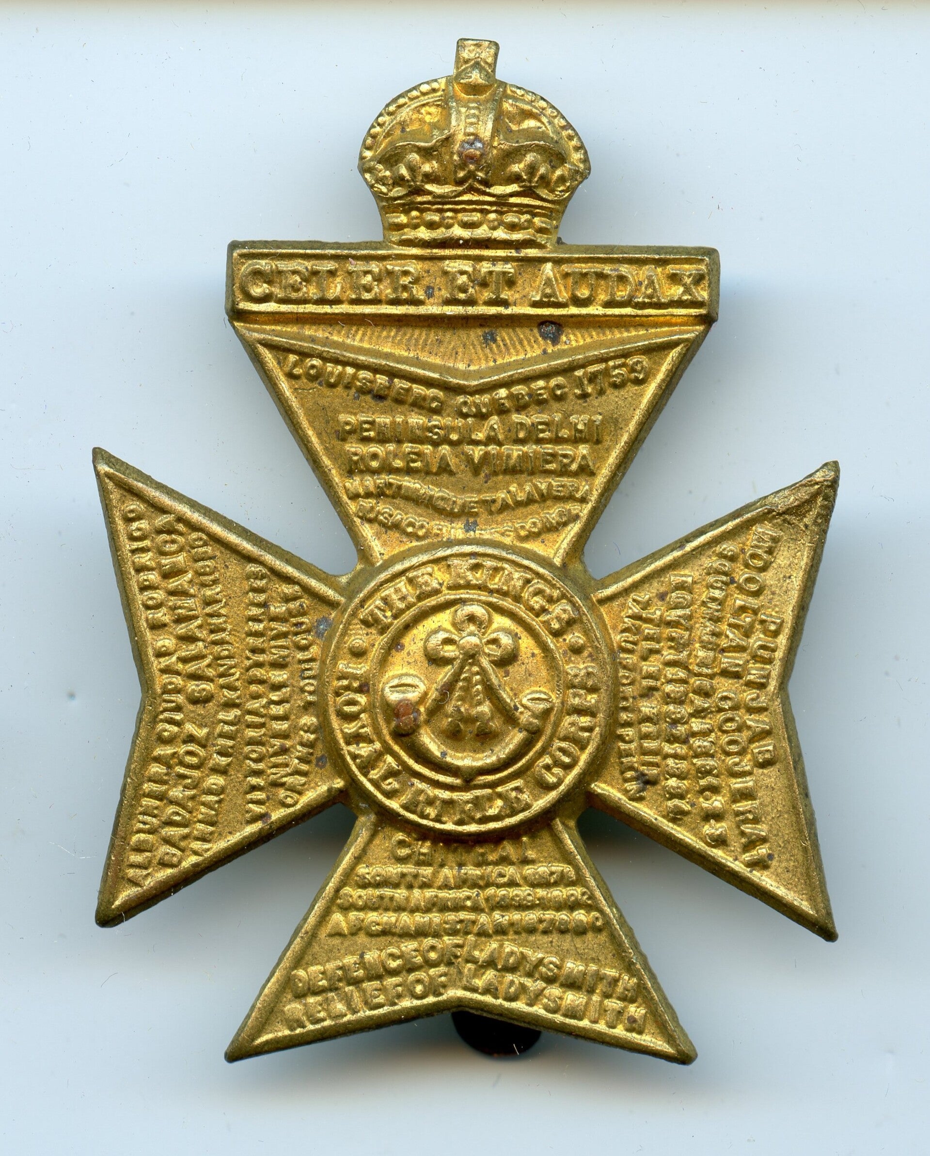 British The Kings Royal Rifle Corps Cap Badge