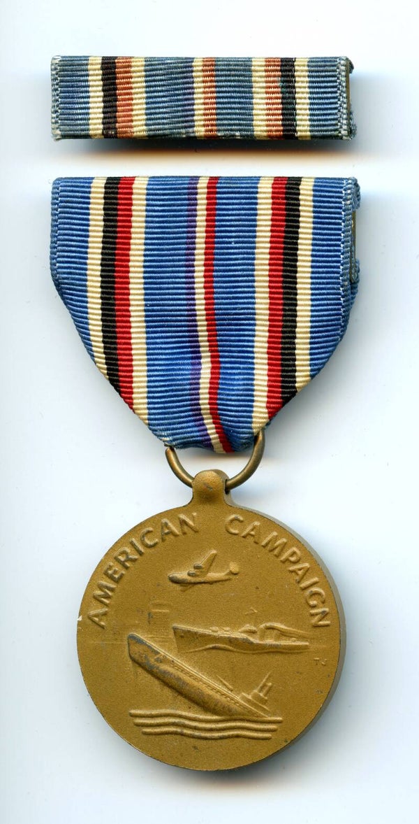 WW2 American Navy Campaign Medal & Ribbon Bar