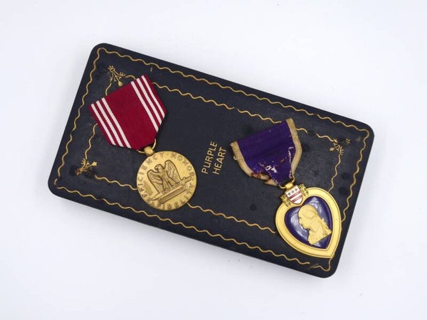 WW2 Cased Named Purple Heart Medal Set