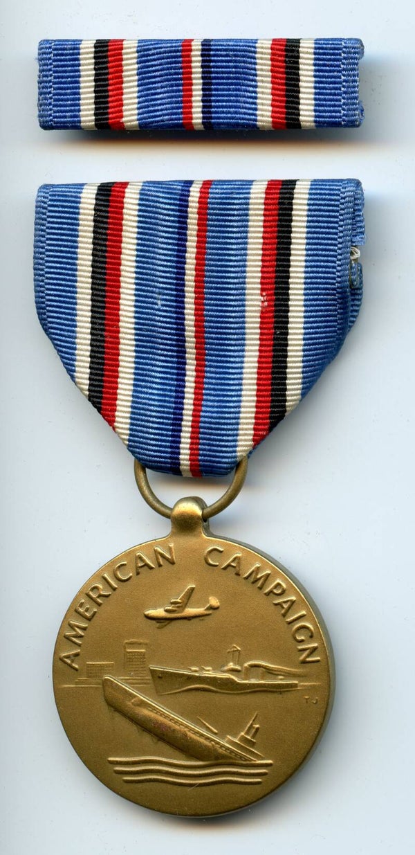 WW2 American Navy Campaign Medal & Ribbon Bar