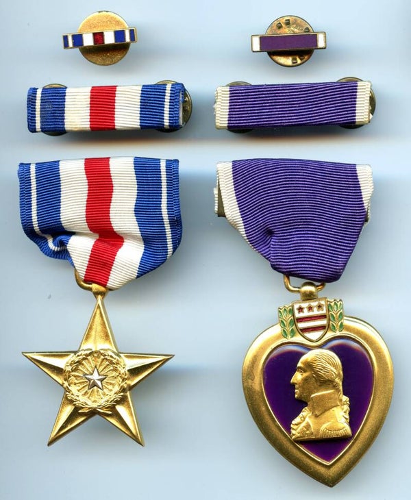 WW2 Named Purple Heart & Silver Star Medal Set, 6th Armored Division (ETO)