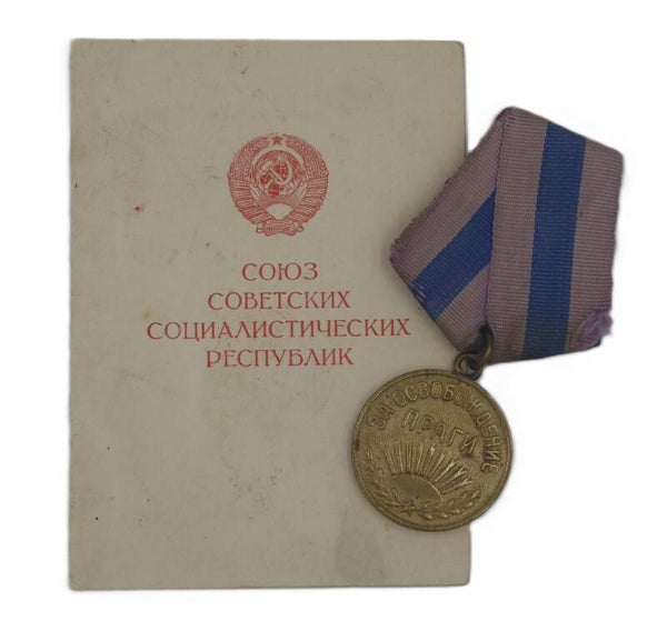 Researched Medal for the Liberation of Prague + Doc 1946
