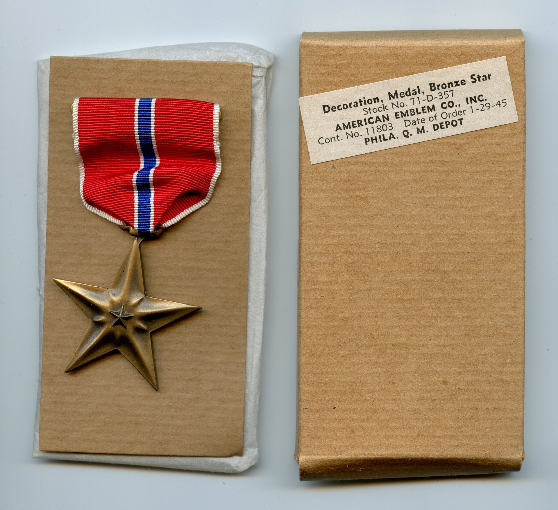 WW2 Boxed Bronze Star Medal