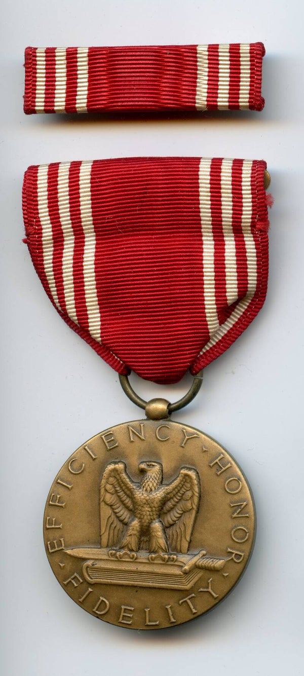 WW2 Good Conduct Medal & Ribbon Bar