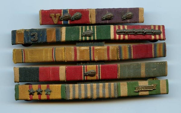 WW2/Korea/Vietnam War Era US 15 Piece Ribbon Bar