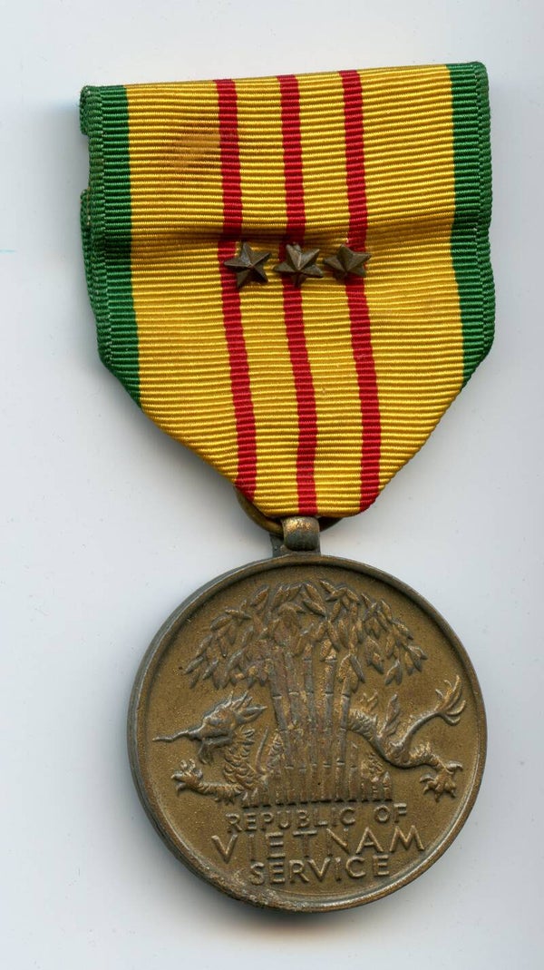 Vietnam Era Vietnam Service Medal (with 3 Campaign Stars)