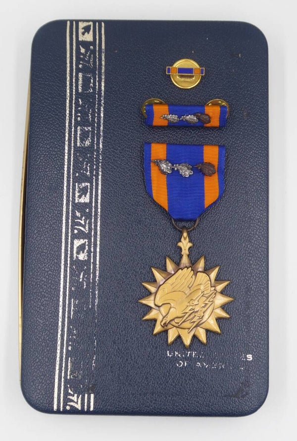 WW2 Cased Named Air Medal with 11 Oak Leaf Clusters (KIA November 1944 over Germany. Buried at Margraten, The Netherlands)