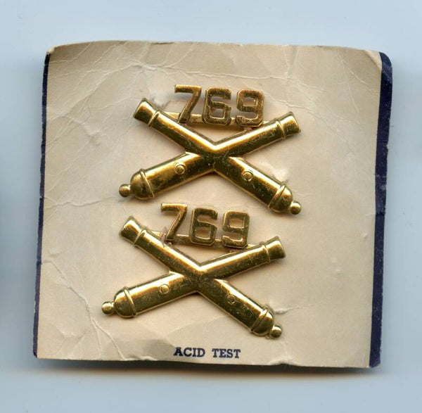 WW2 769th Field Artillery Battalion Officer Collar Insignia Set