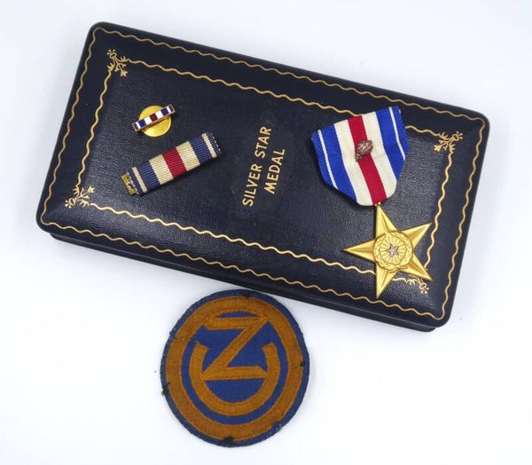 WW2 Cased & Named Silver Star Medal with Oak Leaf, 406th Infantry Regiment, 102nd Infantry Division (Germany, 1945)
