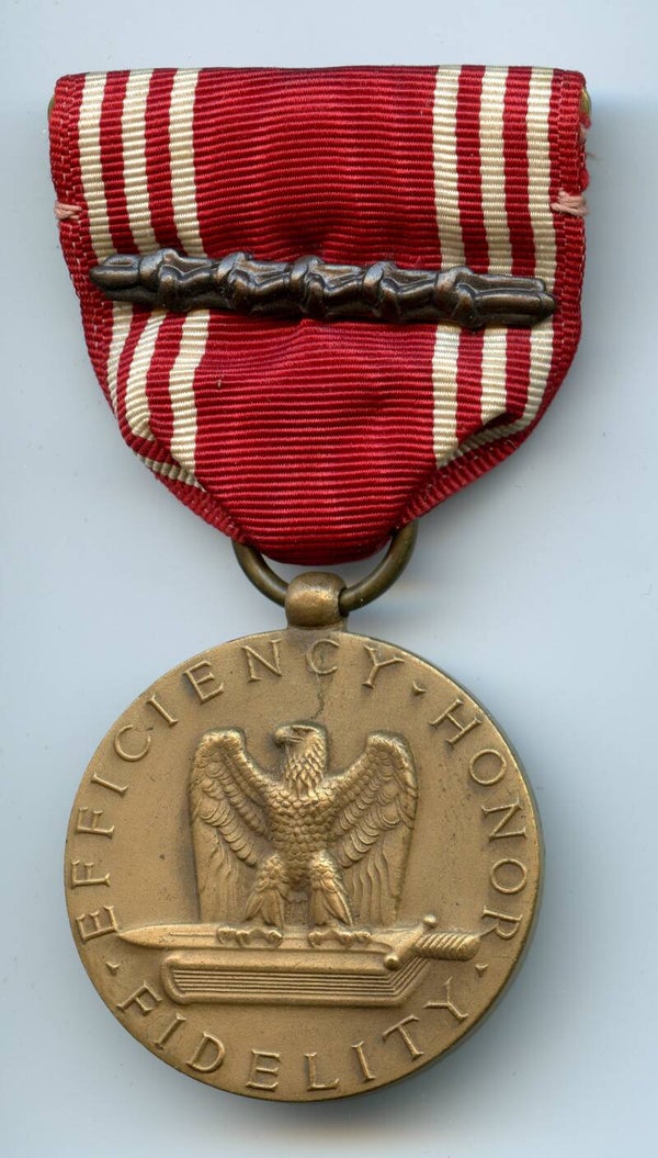 WW2 Good Conduct Medal with a 5 Bronze Loop Device