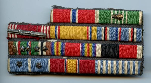 WW2/Korean War US 11 Piece "Theater Made" Ribbon Bar