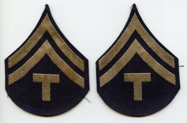 WW2 Technician 5th Grade Rank Patch Set