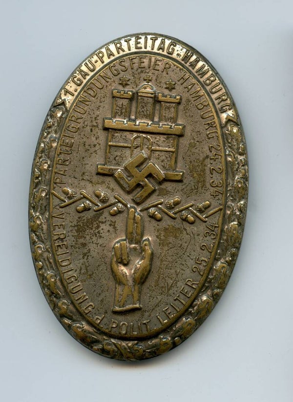 Tinnie for the First Gau Parteitag Hamburg 1934