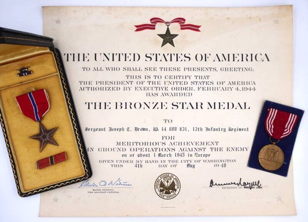 WW2 Researched Cased Named Bronze Star Medal Set, 8th Infantry Division, Push Towards the Rhine (Germany 1945)