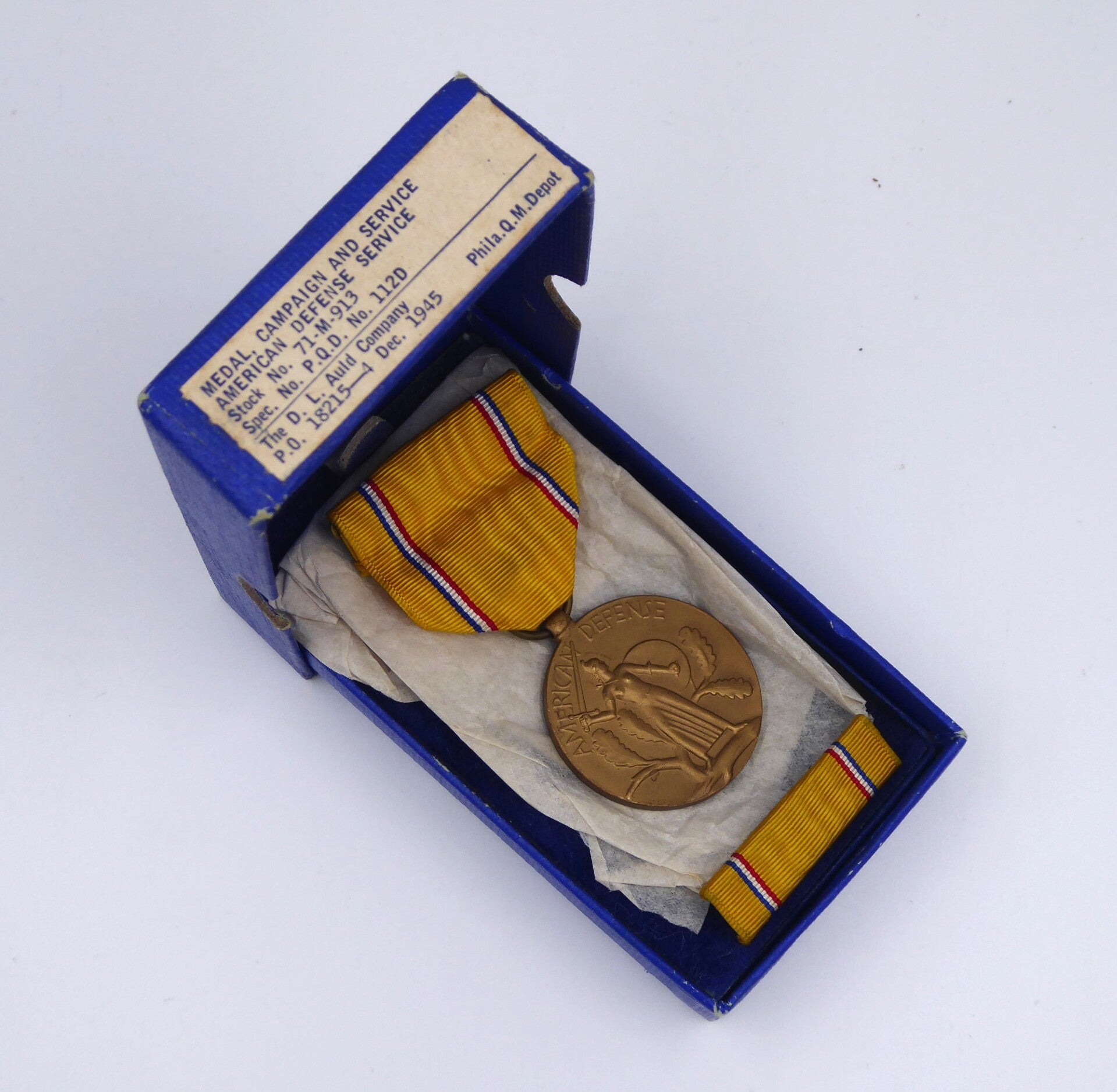 WW2 Cased American Defense Medal