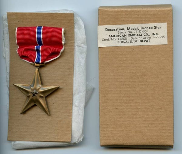 WW2 Boxed Bronze Star Medal