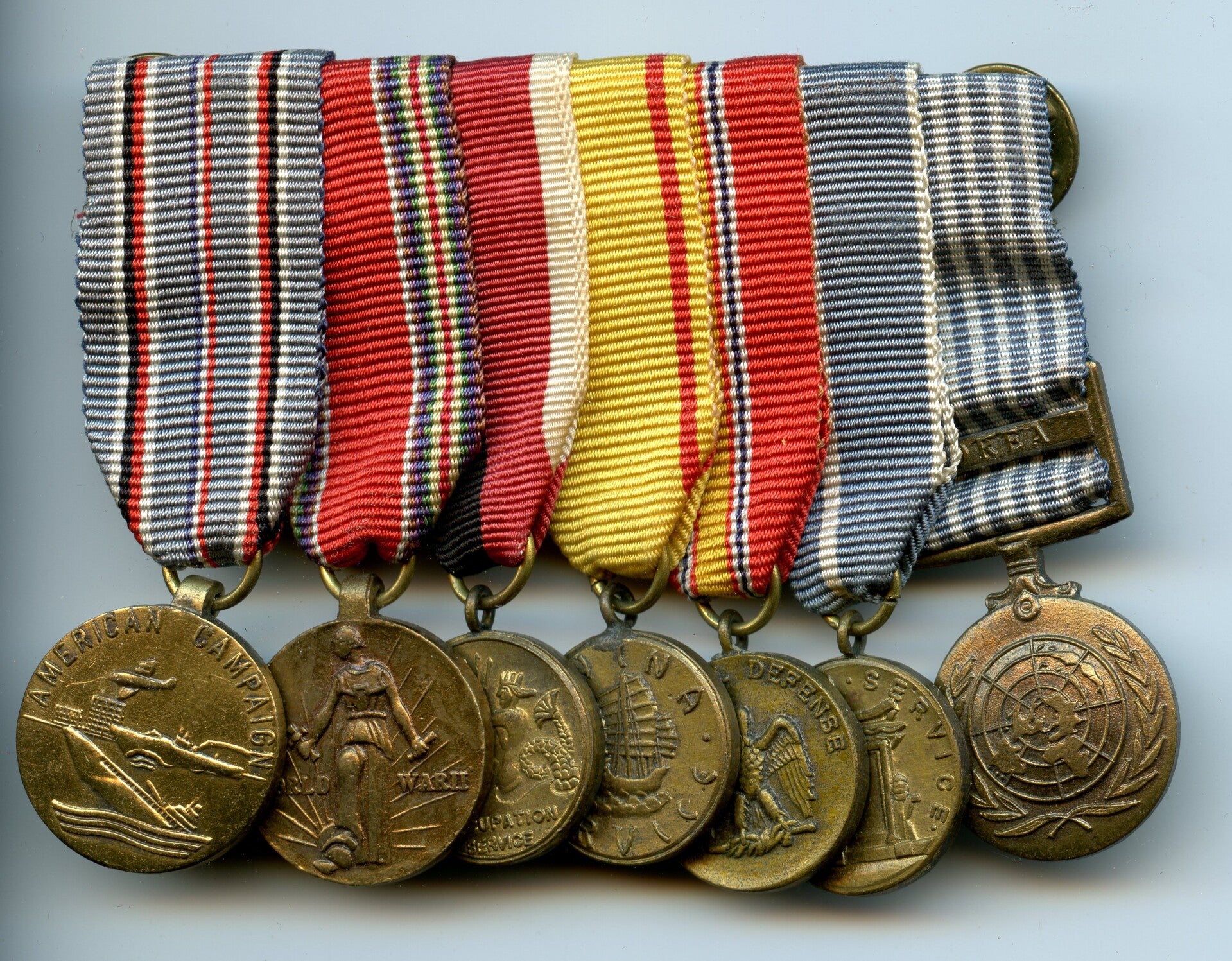 WW2/Korean War Era US Navy Mini Medal Bar