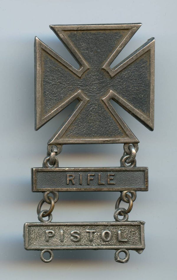 WW2 Sterling Marksman Marksmanship Badge "Rifle & Pistol Clasps"