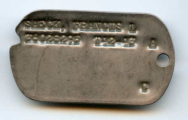 WW2 Dog Tag "Saeck"
