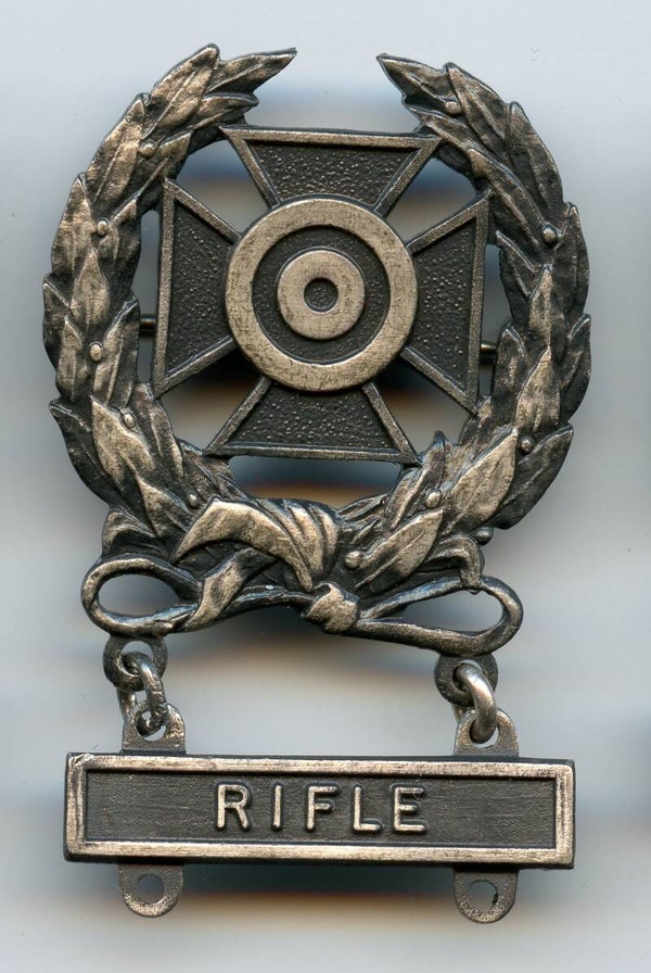 WW2 Sterling Expert Sharpshooter Marksmanship Badge "Rifle Clasp"