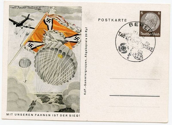 Postcard 'Mit Unseren Fahnen ist der Sieg!' - Fallschirmjäger