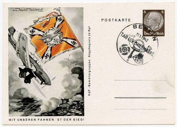 Postcard 'Mit Unseren Fahnen ist der Sieg!' - Stuka