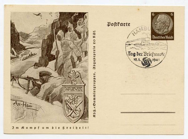 Postcard 'Im Kampf um die Freiheit! "Narvik Shield"'