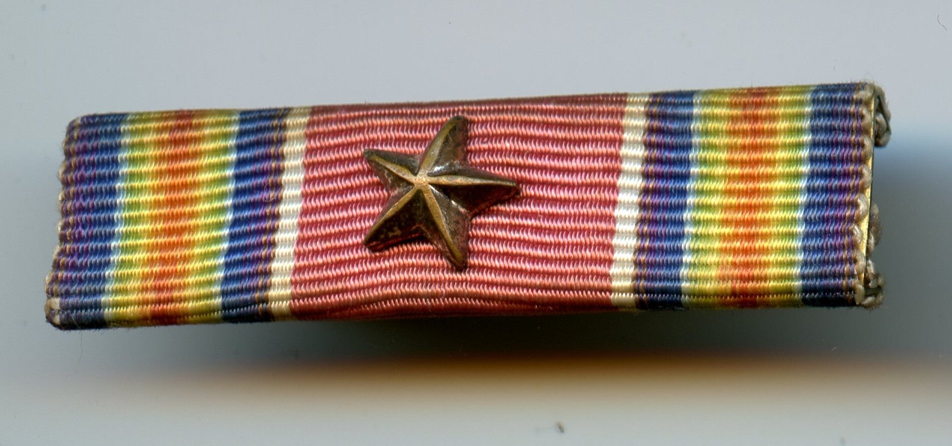 WW2 Victory Medal Ribbon Bar with "Combat" Star Device