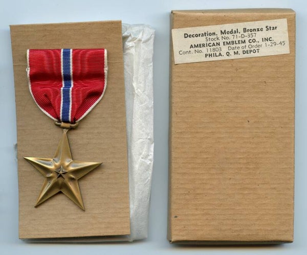 WW2 Boxed Bronze Star Medal