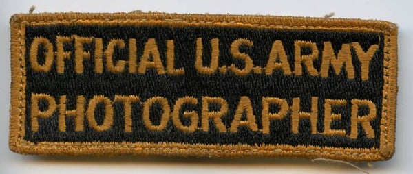 WW2 Official U.S. Army Photographer Patch
