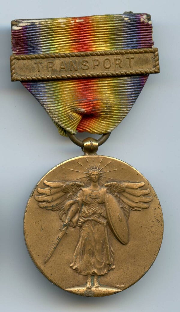 WW1 Victory Medal with "Transport" Bar