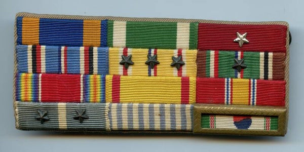 WW2/Korean War US 12 Piece "Theater Made" Ribbon Bar