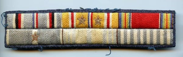 WW2/Korean War US 6 Piece "Theater Made" Ribbon Bar