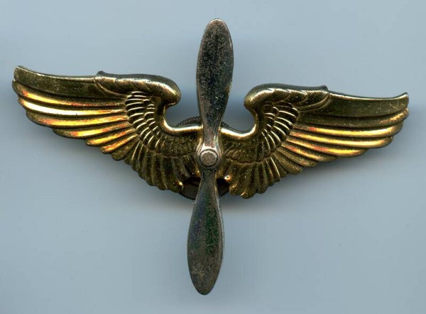 WW2 Army Air Force Aviation Cadet Visor Cap Badge